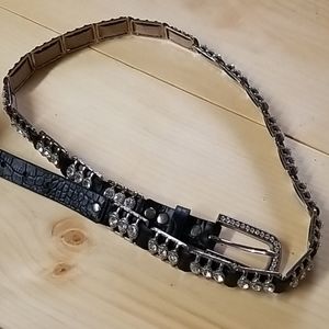 Black Western belt with rinestones